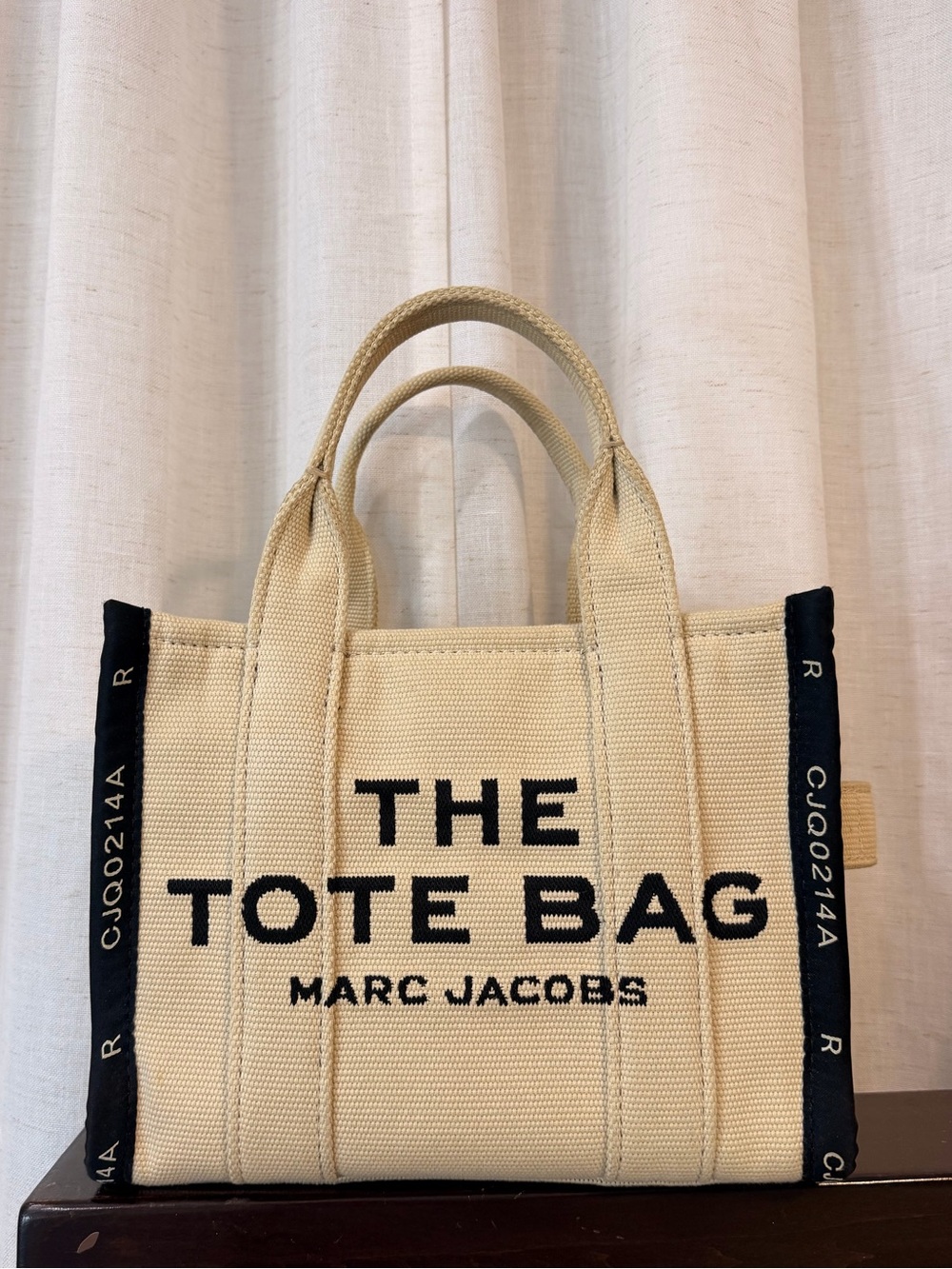 Marc Jacobs Cream Tote Bag with Black Trim and Logo